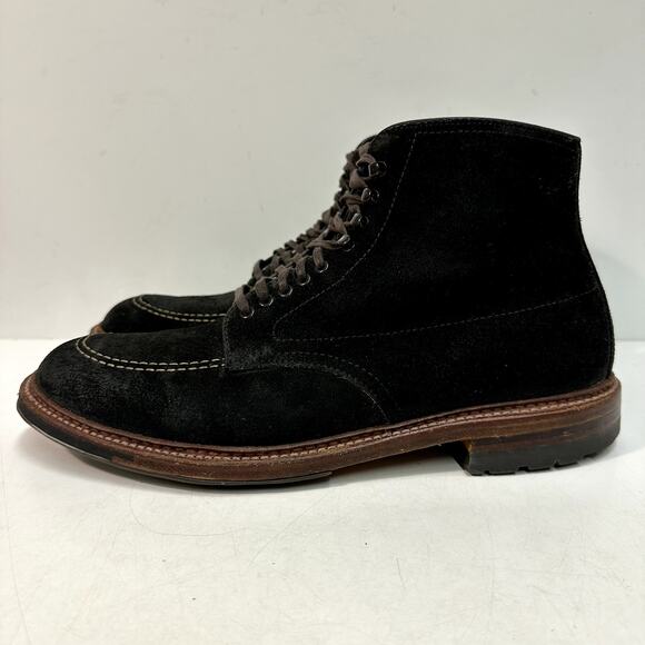 RARE Alden Indy D8922HC Mocc Toe Boot (Reverse Earth Chamois) Black VGUC 8.5 - Picture 3 of 11
